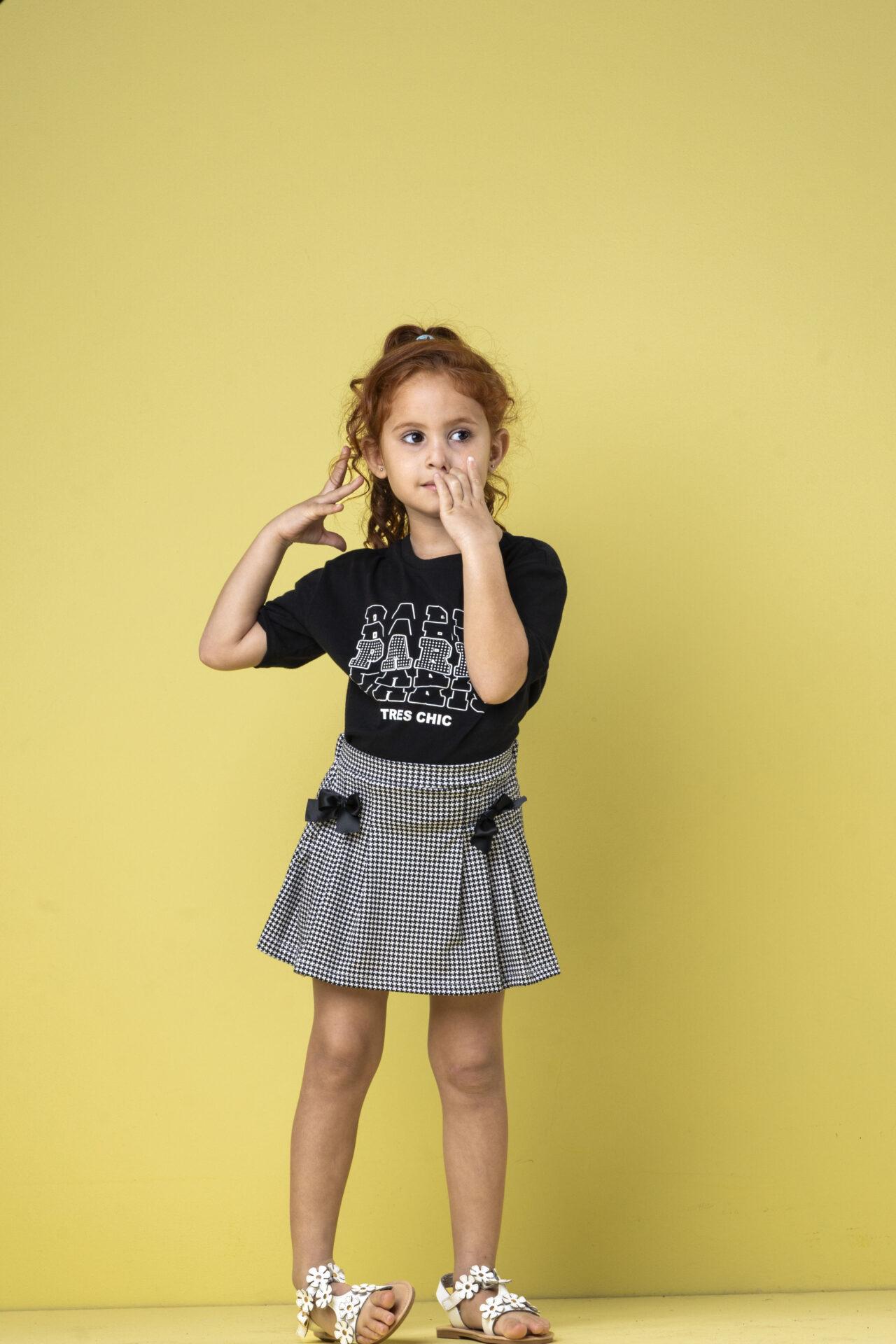 Check Pleated Skirt