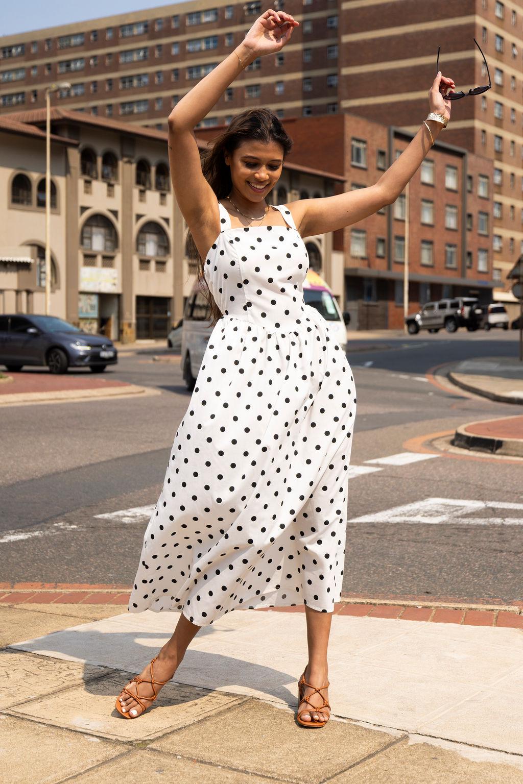 Polka Dot Fit And Flare Dress